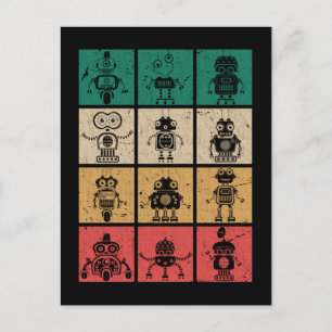 Retro Robots  robotica Briefkaart