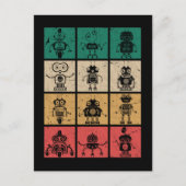 Retro Robots robotica Briefkaart (Voorkant)