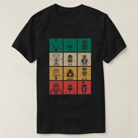 Retro Robots  robotica T-shirt (Design voorkant)