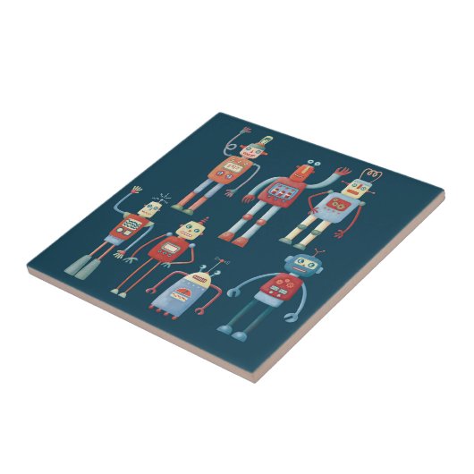 Retro robots tegeltje (Zijkant)