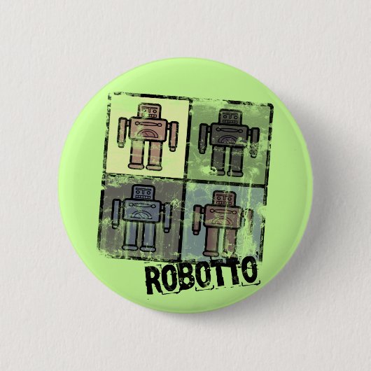 retro robotto badge ronde button 5,7 cm (Voorkant)