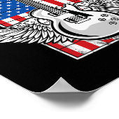 Retro Rock American Flag Guitar Player Poster (Hoek)