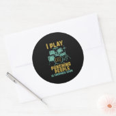  Retro Rock Band Drummer I Play Drum Ronde Sticker (Envelop)