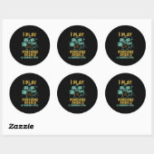  Retro Rock Band Drummer I Play Drum Ronde Sticker (Vel)