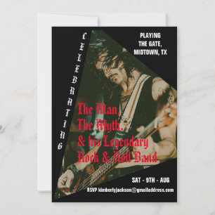 Retro Rock Band Foto Verjaardagsfeest Kaart