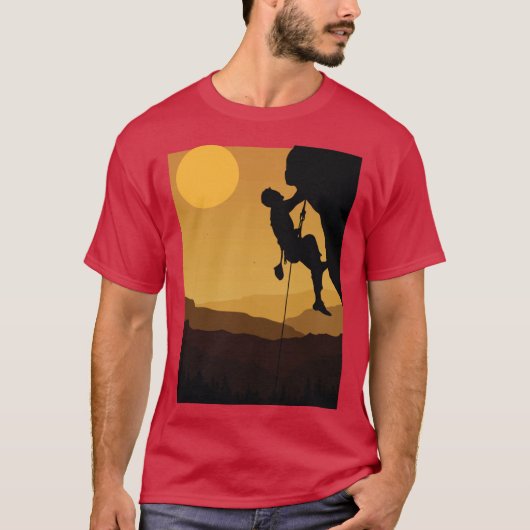 Retro Rock Climbing Bouldering 80s Mountain Rock C T-shirt (Voorkant)