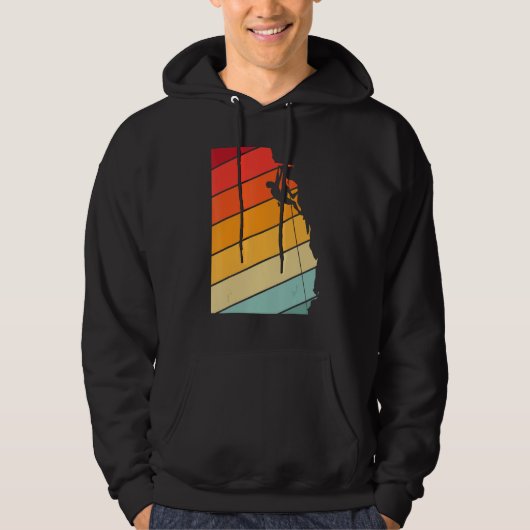 Retro Rock Climbing -Bouldering - Adventure- Wall Hoodie (Voorkant)