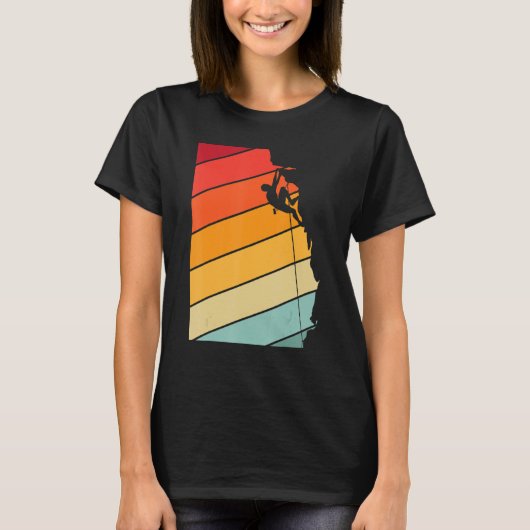 Retro Rock Climbing -Bouldering - Adventure- Wall  T-shirt (Voorkant)