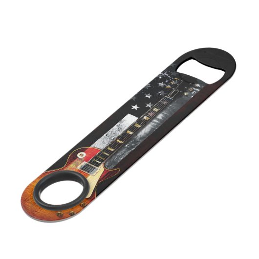 Retro Rock Electic Guitar American Flag Speed Flessenopener (Voorkant Gekanteld)