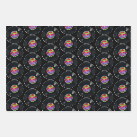 Retro Rock- en Roll-Collectie Inpakpapier Vel (Voorkant 2)