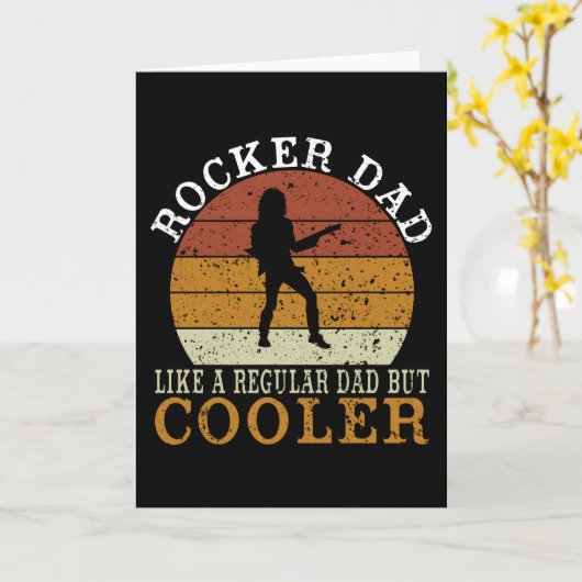 Retro rock en roll met rocker papa is veel cooler kaart (Gele Bloem)