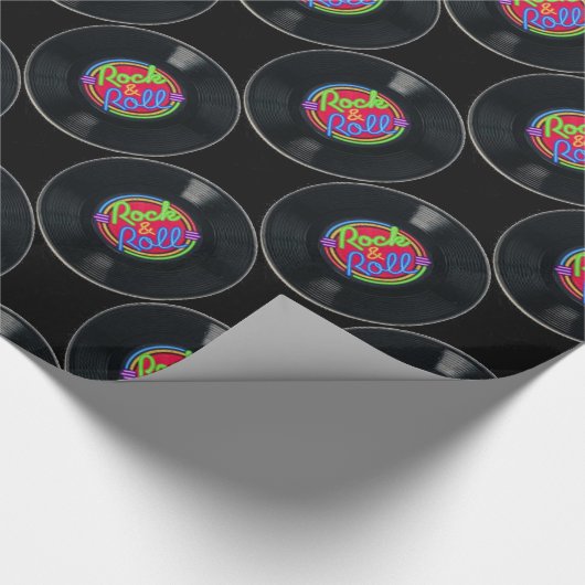Retro Rock en Roll Vinyl Cadeaupapier (Hoek)