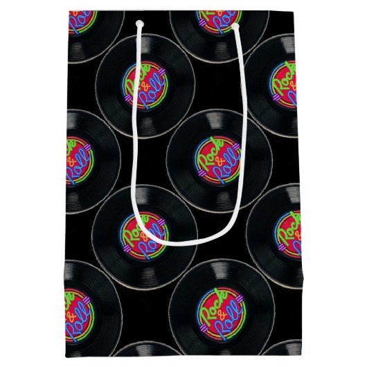 Retro Rock en Roll Vinyl Medium Cadeauzakje (Achterkant)