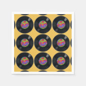Retro Rock en Roll Vinyl Pattern Napkins Servet (Voorkant)