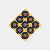 Retro Rock en Roll Vinyl Pattern Napkins Servet (Hoek)