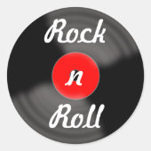 Retro Rock- en Roll Vinyl Record-stickers Ronde Sticker (Voorkant)