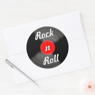 Retro Rock- en Roll Vinyl Record-stickers Ronde Sticker