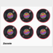 Retro Rock en Roll Vinyl Ronde Sticker (Vel)