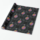 Retro Rock- en Rollvinylwrapppapier Cadeaupapier (Uitgerold)