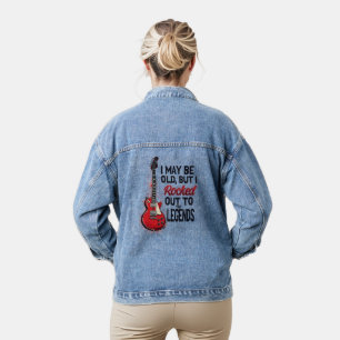 Retro Rock Gitaar Klassieke Muziek Nostalgie Desig Denim Jacket