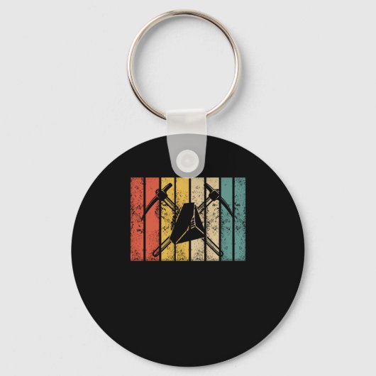 Retro Rock Hunting Geoloog Minerals Sleutelhanger (Voorkant)