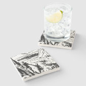 Retro Rock-klimmen Stenen Onderzetter (Zijkant)