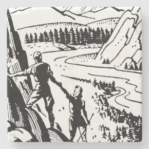 Retro Rock-klimmen Stenen Onderzetter