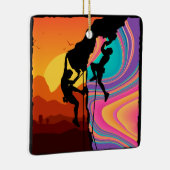 Retro Rock klimmen tegen Bouldering Wall climber C Keramisch Ornament (Rechts)