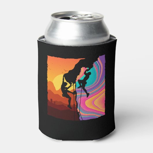 Retro Rock-klimmer, Bouldering, klimmer Blikjeskoeler (Blikje Voorkant)