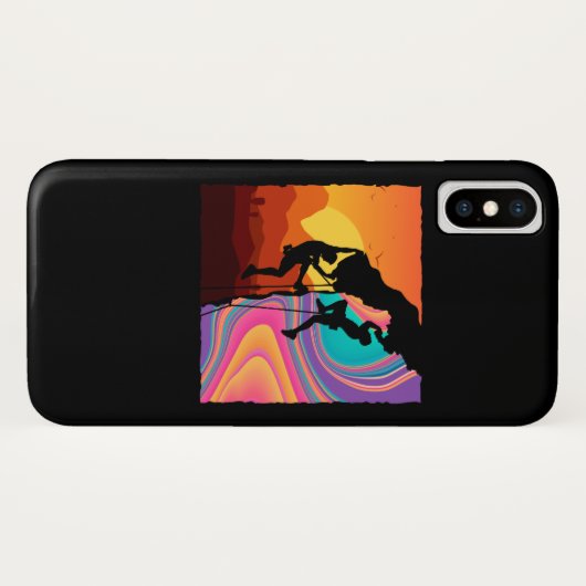 Retro Rock-klimmer, Bouldering, klimmer Case-Mate iPhone Case (Achterkant (horizontaal))