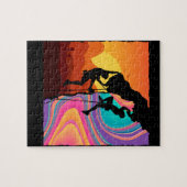 Retro Rock-klimmer, Bouldering, klimmer Legpuzzel (Horizontaal)