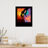 Retro Rock-klimmer, Bouldering, klimmer Poster (Keuken)