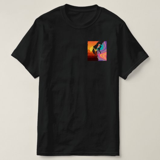 Retro Rock-klimmer, Bouldering, klimmer T-shirt (Design voorkant)