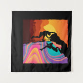 Retro Rock-klimmer, Bouldering, klimmer Wandkleed (Voorkant (horizontaal))