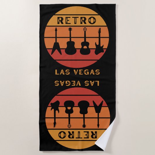 Retro rock Las Vegas Beach Towel Strandlaken (Voorkant)