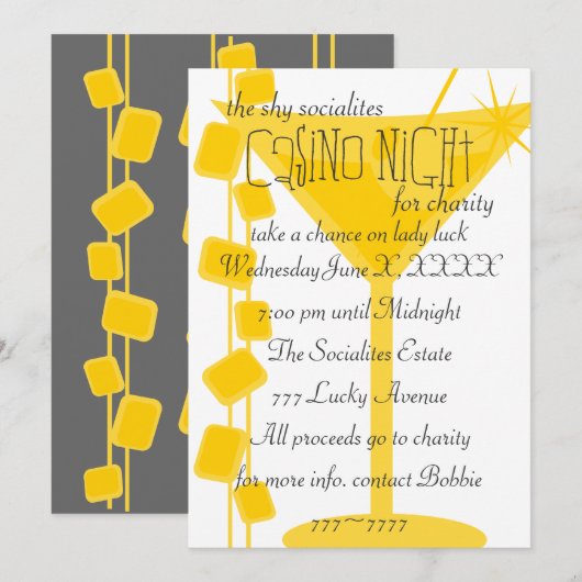 Retro Rock Martini Kaart (Voorkant / Achterkant)