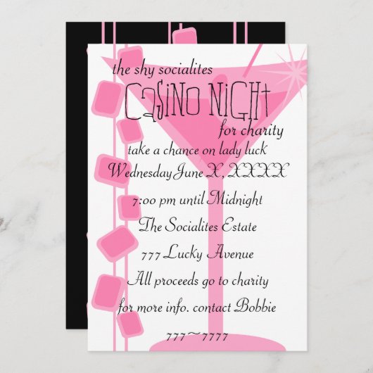 Retro Rock Martini Kaart (Voorkant / Achterkant)