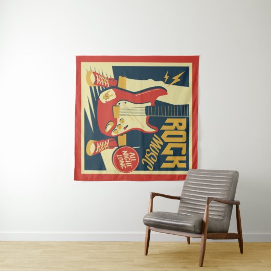 Retro Rock Muziekwandtapijt Wandkleed (In Situ (horizontaal))