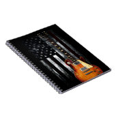 Retro Rock N Roll American Flag Guitar Notitieboek (Rechterzijde)