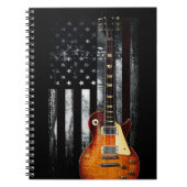Retro Rock N Roll American Flag Guitar Notitieboek (Voorkant)
