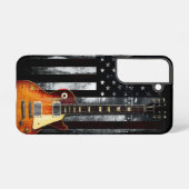 Retro Rock N Roll American Flag Guitar Samsung Galaxy Hoesje (Achterkant horizontaal)
