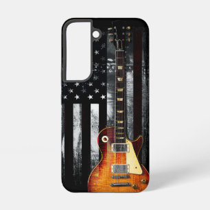 Retro Rock N Roll Amerikaanse Vlag Gitaar Samsung Galaxy Hoesje