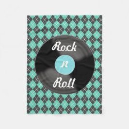 Retro Rock n Roll Record Fleece Blanket Gift