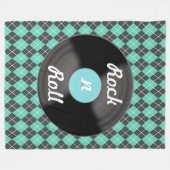 Retro Rock n Roll Record Fleece Deken Cadeau (Voorkant (Horizontaal))