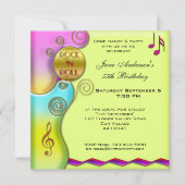 Retro Rock 'n Roll uitnodiging voor verjaardagsfee (Voorkant)