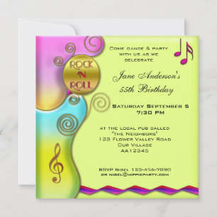 Retro Rock 'n Roll uitnodiging voor verjaardagsfee