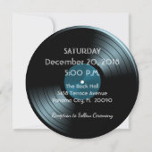 Retro Rock n Roll Vinyl Record Wedding Invitation Kaart (Achterkant)