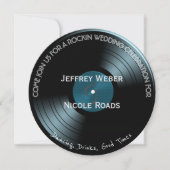 Retro Rock n Roll Vinyl Record Wedding Invitation Kaart (Voorkant)