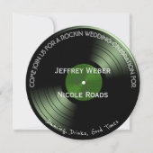 Retro Rock n Roll Vinyl Record Wedding Invitation Kaart (Voorkant)
