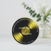 Retro Rock n Roll Vinyl Record Wedding Invitation Kaart (Staand voorkant)